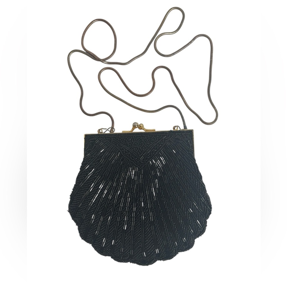 Vintage Robinson’s Black Beaded Evening‎ Bag Purse